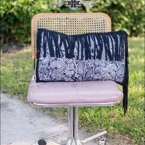 Crazy Train Python Pillow with Fringe